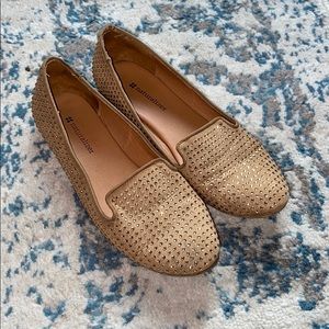 Gold rhinestone flats